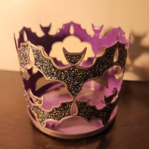 Rare HTF Bath & Body Works  purple glitter bat candle holder